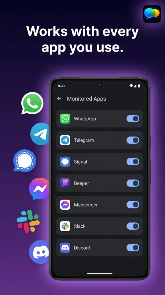 Choose which apps to monitor